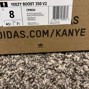 Size 8 Yeezy 350 Zebra Boosts in great condition with box.